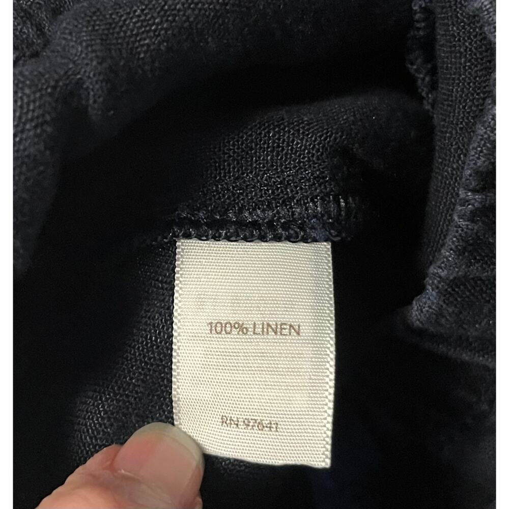 J Jill 100% Linen Stretch Crop Pants Women’s Small Petite Blue Pull-On Wide Leg - Picture 7 of 11
